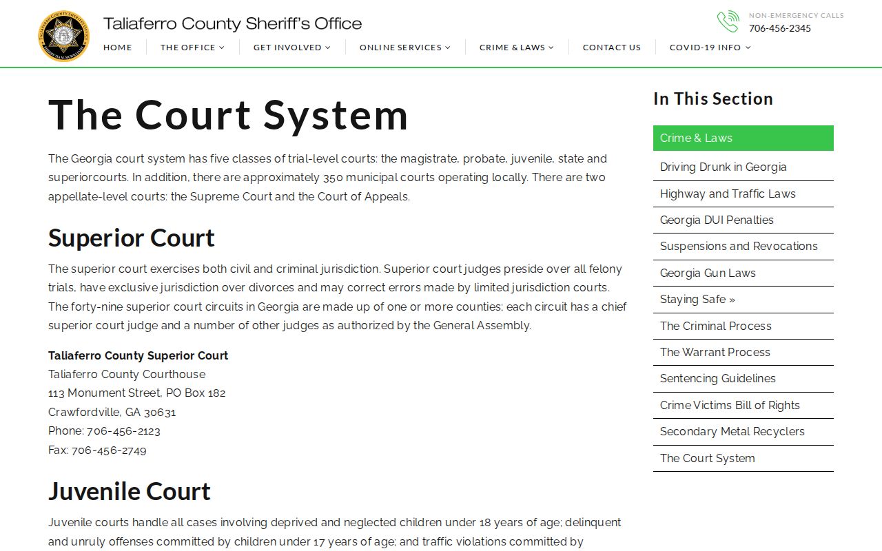 Taliaferro County warrant lookup court system