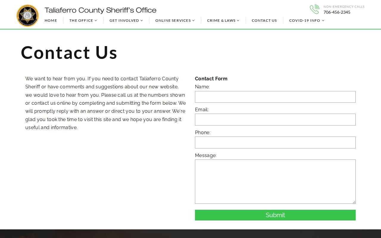 Taliaferro County warrant lookup sheriff contact